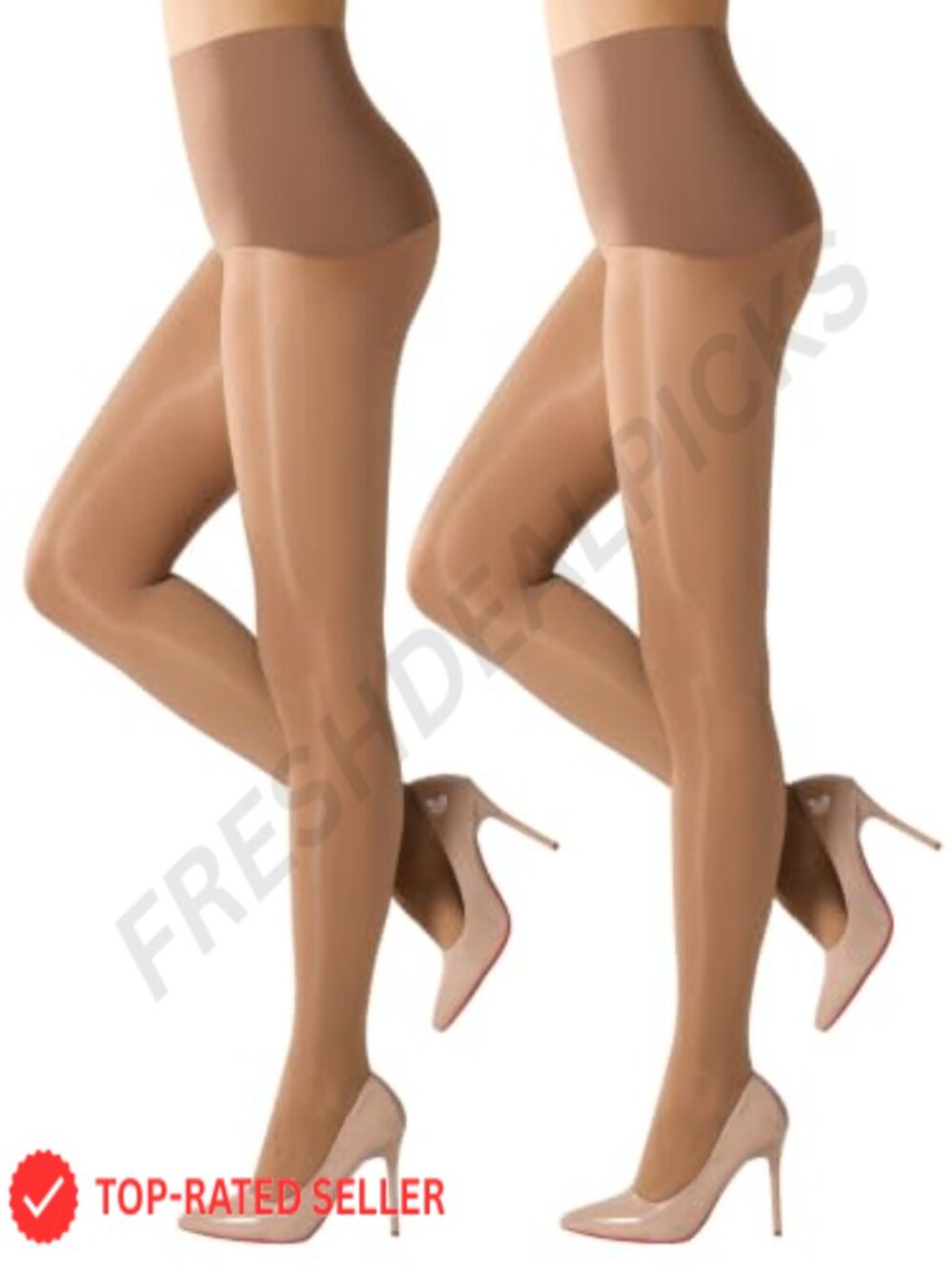 Seamless Shiny 15D Sheer Control Top Tights
